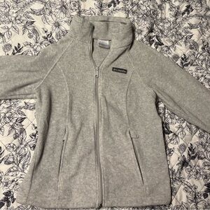 Columbia Light Gray Fleece Jacket petite XS